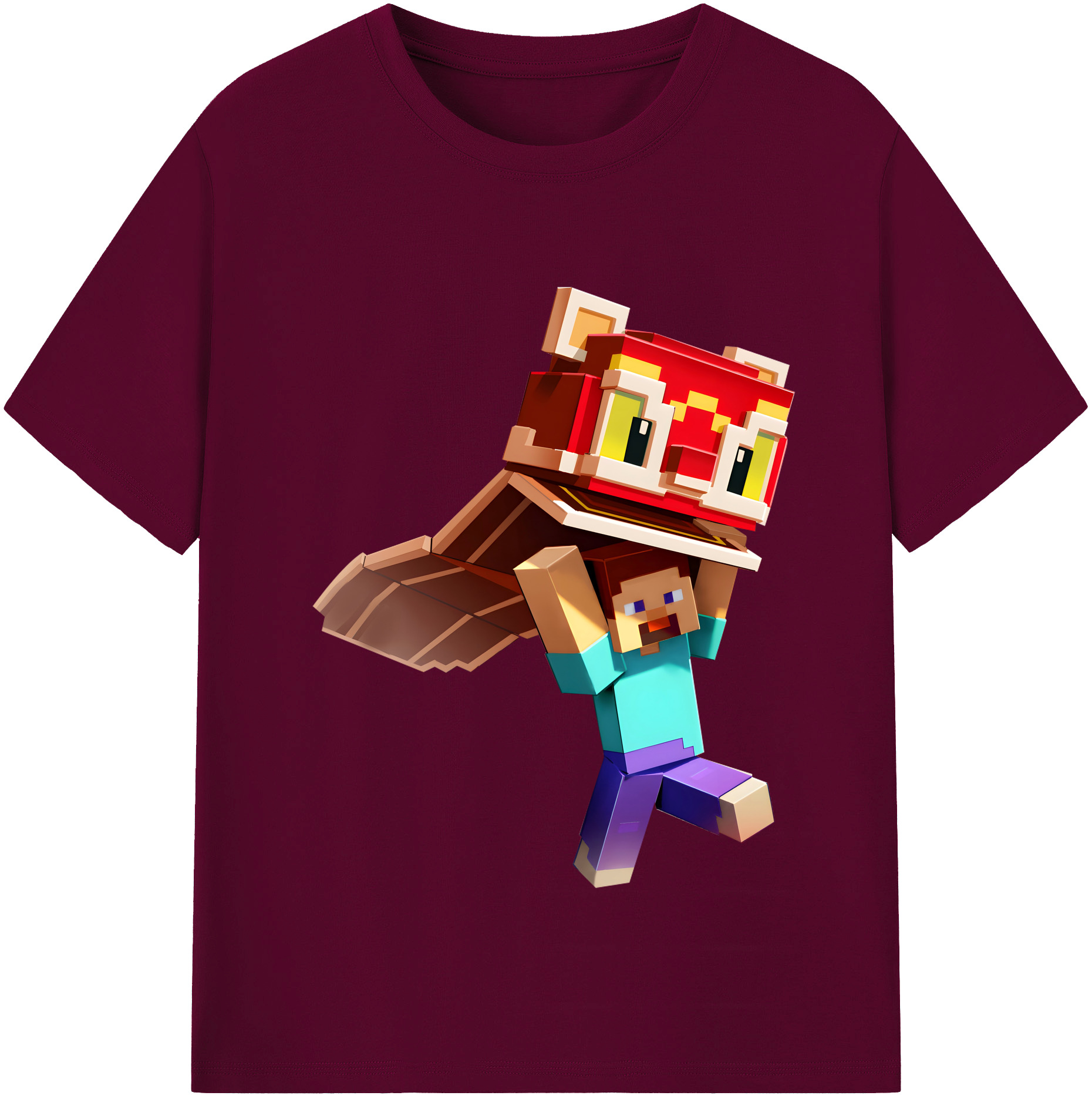 （画像用） マインクラフト ブロックの世界 Minecraft MC Block world レディースカジュアルプリントTシャツ（綿100％）